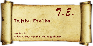 Tajthy Etelka névjegykártya